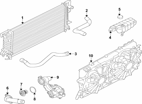 2023 Ford Edge Cooling System, Radiator, Water Pump, Cooling Fan Diagram 4 - Thumbnail