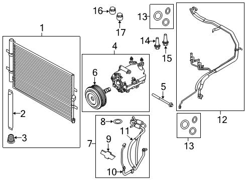 2018 Ford Transit-350 A/C Condenser, Compressor & Lines Diagram 1 - Thumbnail