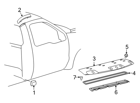2005 Ford F-250 Super Duty Exterior Trim - Cab Diagram 1 - Thumbnail