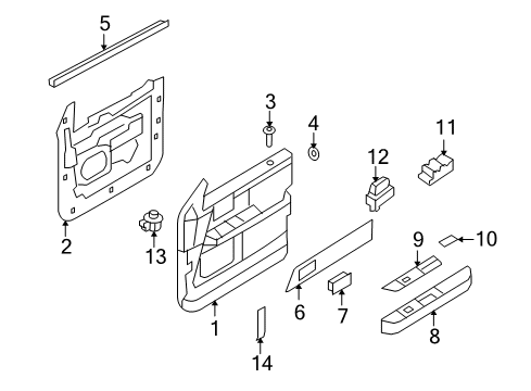 2012 Lincoln Navigator Interior Trim - Front Door Diagram