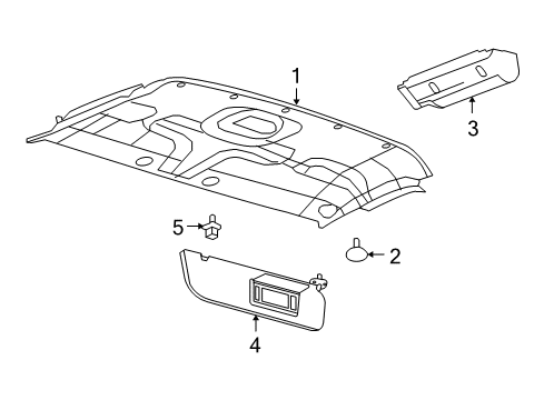 2012 Ford E-150 Front Headliner Diagram for BC2Z-1551940-AA
