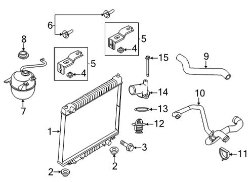 2016 Ford E-350 Super Duty Radiator & Components Diagram 1 - Thumbnail