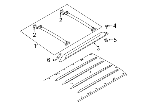 2012 Ford Escape Side Rail, Black, Driver Side Diagram for 8E6Z-7855115-BA