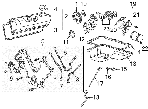 2004 Lincoln Town Car Engine Parts & Mounts, Timing, Lubrication System Diagram 1 - Thumbnail