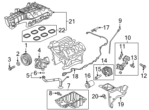 2020 Ford F-150 Engine Parts & Mounts, Timing, Lubrication System Diagram 11 - Thumbnail