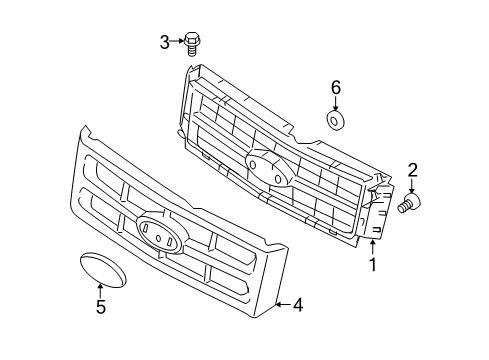 2011 Ford Escape Grille Panel Diagram 1 - Thumbnail