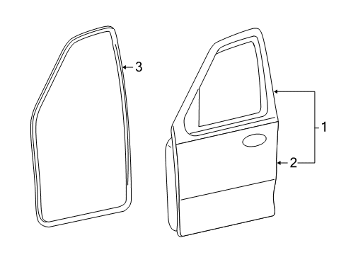 2007 Mercury Mariner Front Door, Body Diagram 2 - Thumbnail