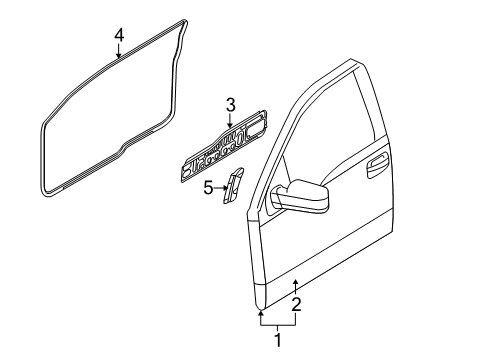 2014 Ford F-150 Front Door, Body Diagram 1 - Thumbnail