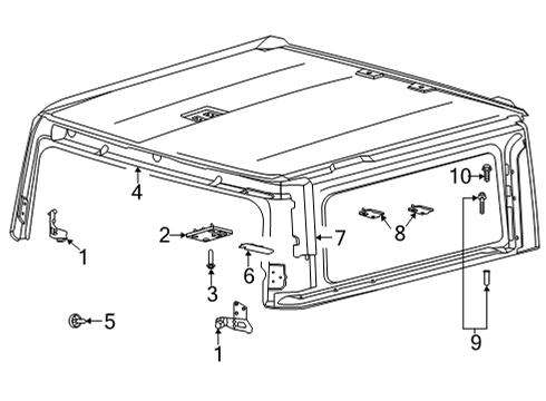 2021 Ford Bronco Hard Top Roof Diagram 1 - Thumbnail