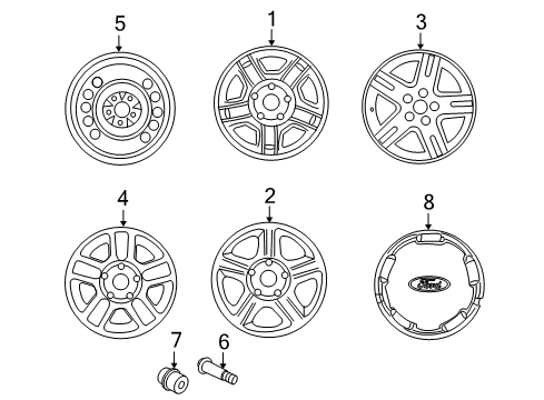 2005 Ford Escape Wheels, Covers & Trim Diagram 3 - Thumbnail
