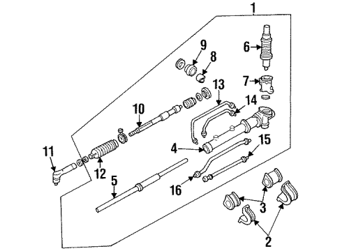 1997 Ford Aspire Tie Rod Diagram for F4BZ3280B