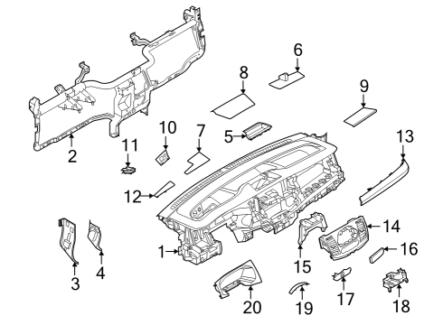 2022 Ford E-Transit Instrument Panel Components Diagram 2 - Thumbnail