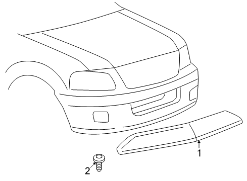 2012 Lincoln Navigator Exterior Trim - Hood Diagram