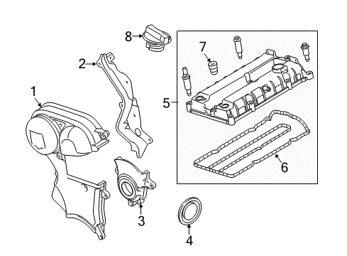 2011 Ford Fiesta Valve & Timing Covers Diagram