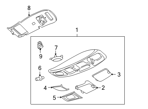 2008 Ford Explorer Sport Trac Overhead Console Diagram 2 - Thumbnail