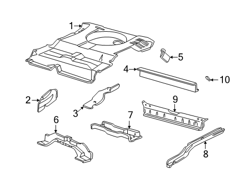 2000 Ford Taurus Spare Wheel Bracket, Rear Diagram for F6DZ-7447076-AA