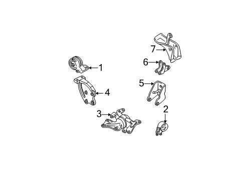 2003 Ford Focus Engine & Trans Mounting Diagram