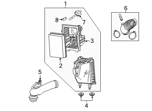 2008 Ford Escape Air Inlet Duct Diagram for 8L8Z-9B659-A