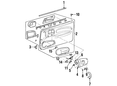 2002 Ford Escort Lock Actuator, Driver Side Diagram for F7CZ-54218A43-AA
