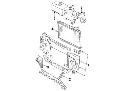 1992 Ford Probe Radiator & Components, Radiator Support Diagram