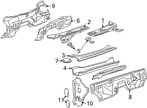 2012 Lincoln Navigator Cowl Diagram