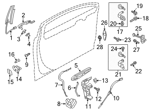 2020 Lincoln MKZ Handle, Outside, Passenger Side Diagram for HP5Z-5422404-AAPTM