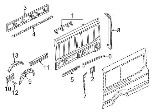 2018 Ford Transit-350 Inner Structure - Side Panel Diagram 6 - Thumbnail
