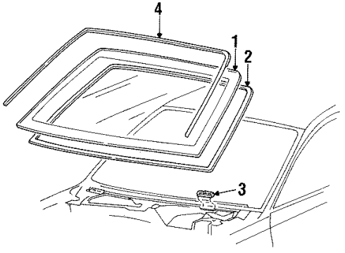 1996 Ford Mustang Windshield Diagram for F5ZZ-6303100-AA