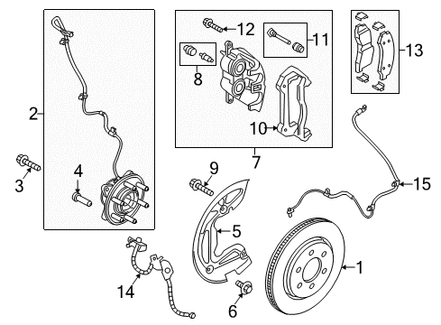 2019 Ford F-150 Hub & Bearing, Front Diagram for JL3Z-1104-S