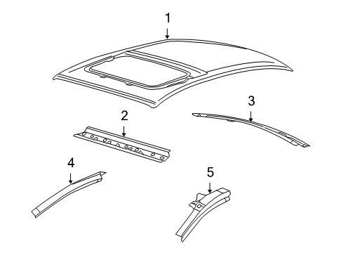 2010 Ford Taurus Roof & Components Diagram 1 - Thumbnail