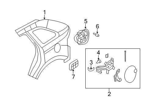2010 Ford Edge Quarter Panel & Components Diagram