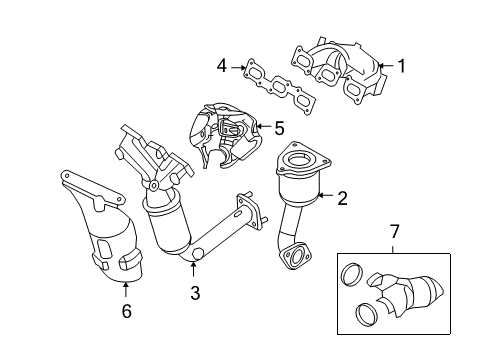 2009 Ford Fusion Exhaust Manifold, Front Driver Side Diagram for 8E5Z-5G232-C