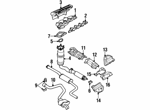 1999 Mercury Cougar Exhaust Components, Exhaust Manifold Diagram 3 - Thumbnail