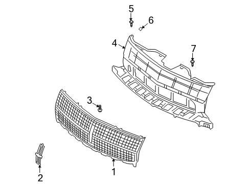 2009 Lincoln MKX Grille & Components Diagram