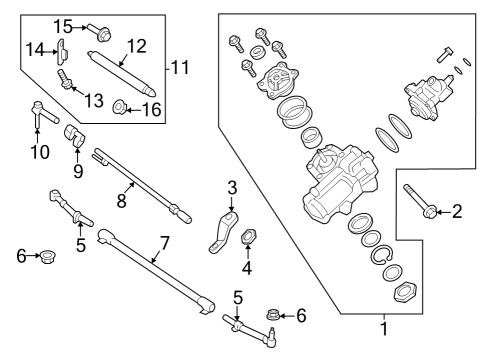 2023 Ford F-350 Super Duty Steering Column & Wheel, Steering Gear & Linkage Diagram 3 - Thumbnail