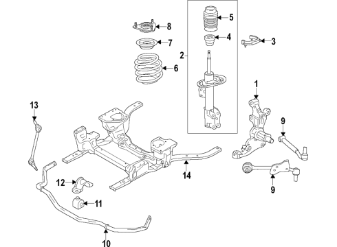 2020 Ford Mustang Strut Mount Diagram for JR3Z-3A197-C