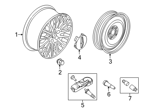 2016 Lincoln MKZ Wheels & Trim Diagram 1 - Thumbnail