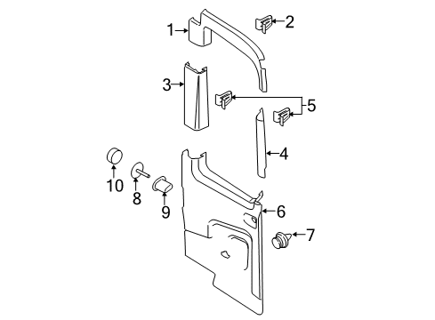 2020 Ford Transit-150 Interior Trim - Back Door Diagram 2 - Thumbnail