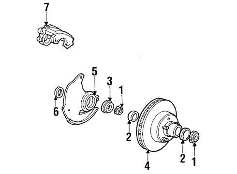 1987 Lincoln Continental Front Brakes Diagram 2 - Thumbnail
