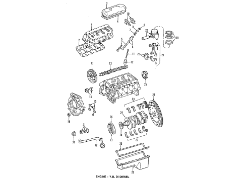 1996 Ford E-350 Econoline Club Wagon Engine Parts & Mounts, Timing, Lubrication System Diagram 3 - Thumbnail