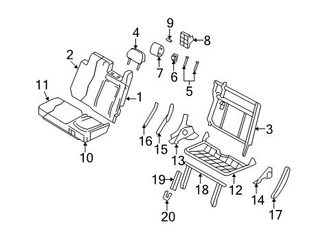 2017 Lincoln Navigator Rear Seat Components Diagram 5 - Thumbnail