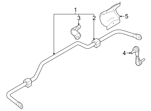 2022 Ford Maverick Rear Suspension, Control Arm, Ride Control, Stabilizer Bar Diagram 1 - Thumbnail