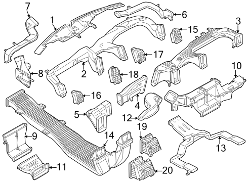 2023 Ford F-250 Super Duty Ducts Diagram 1 - Thumbnail