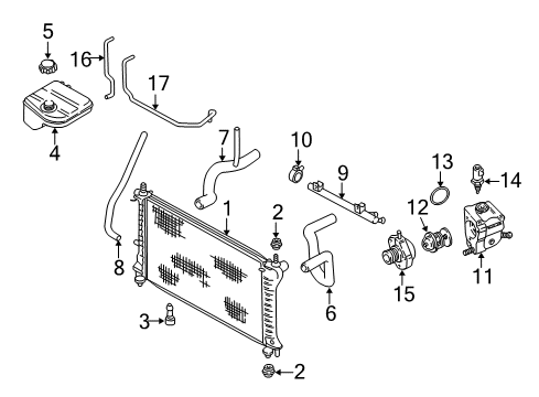 2004 Ford Focus Thermostat Diagram for F8RZ-8575-CA