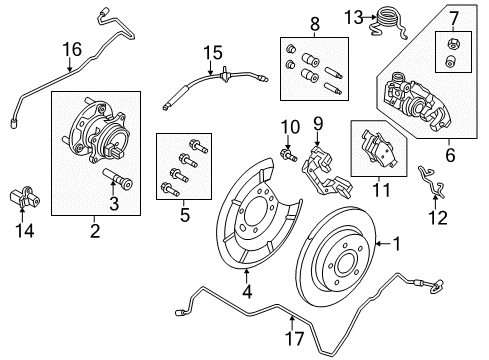 2018 Ford Focus Brake Rotor, Rear Diagram for BV6Z-2C026-C