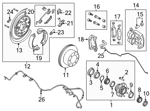 2011 Ford F-250 Super Duty ABS Sensor, Front Diagram for BC3Z-2C204-A