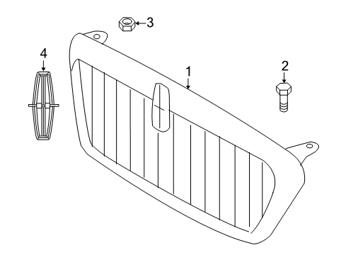 2003 Lincoln Navigator Grille Diagram for 2L7Z-8200-AAB