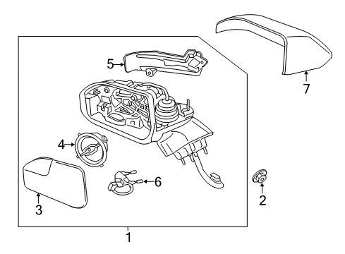 2019 Lincoln MKZ Mirror Glass, Rear Passenger Side Diagram for FP5Z-17K707-E