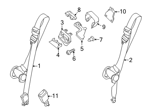 2020 Ford Transit-150 Rear Seat Belts Diagram 2 - Thumbnail