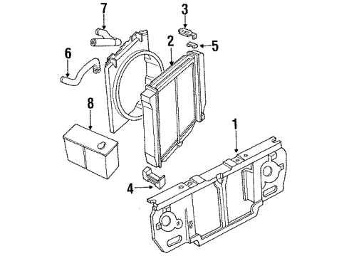 1990 Ford Ranger Radiator & Components, Radiator Support Diagram 2 - Thumbnail